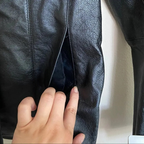 Wilsons Leather Black Casual Y2K Style Blazer Medium - Picture 7 of 8